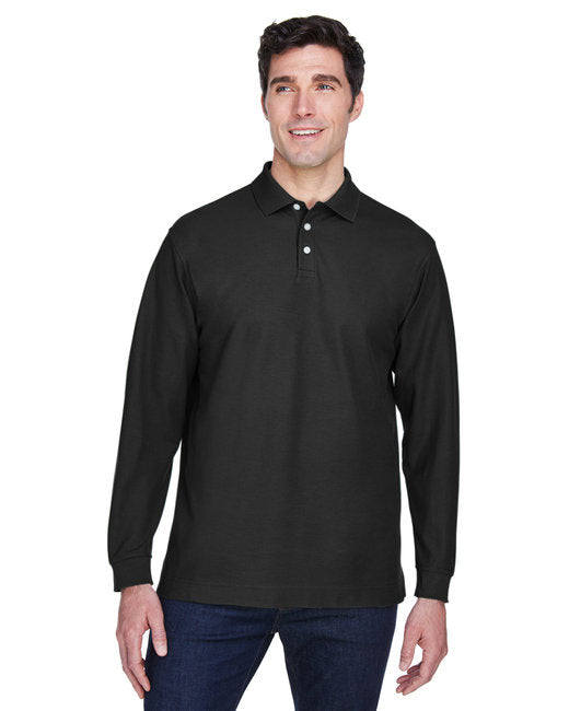 D110 Devon & Jones Men's Pima Piqué Long-Sleeve Polo