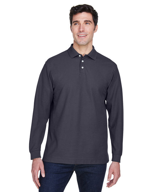 D110 Devon & Jones Men's Pima Piqué Long-Sleeve Polo