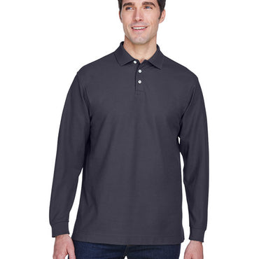 D110 Devon & Jones Men's Pima Piqué Long-Sleeve Polo