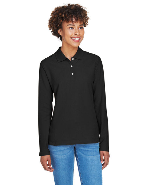 D110W Devon & Jones Ladies' Pima Piqué Long-Sleeve Polo