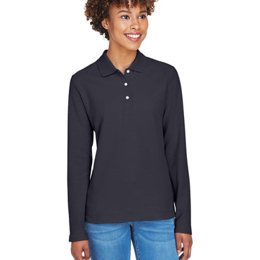 D110W Devon & Jones Ladies' Pima Piqué Long-Sleeve Polo