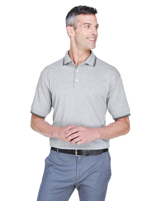 D140 Devon & Jones Men's Tipped Perfect Pima Interlock Polo