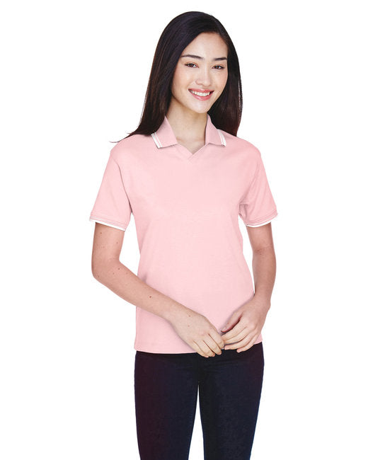 D140W Devon & Jones Ladies' Tipped Perfect Pima Interlock Polo