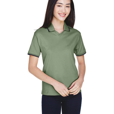 D140W Devon & Jones Ladies' Tipped Perfect Pima Interlock Polo