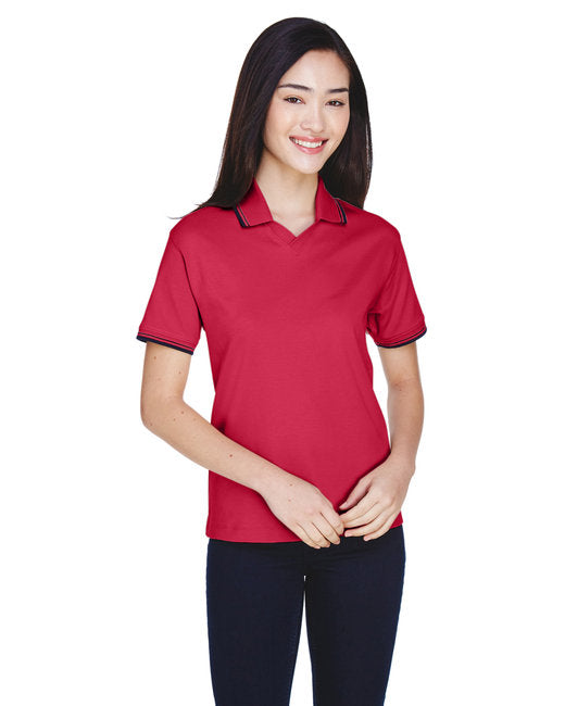 D140W Devon & Jones Ladies' Tipped Perfect Pima Interlock Polo