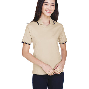 D140W Devon & Jones Ladies' Tipped Perfect Pima Interlock Polo