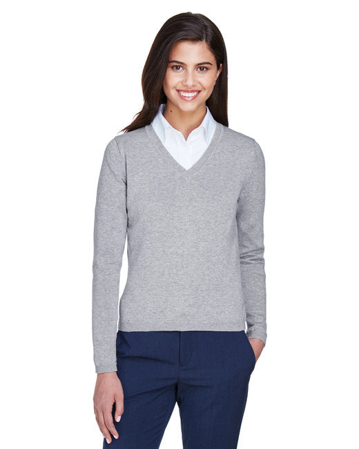 D475W Devon & Jones Ladies' V-Neck Sweater