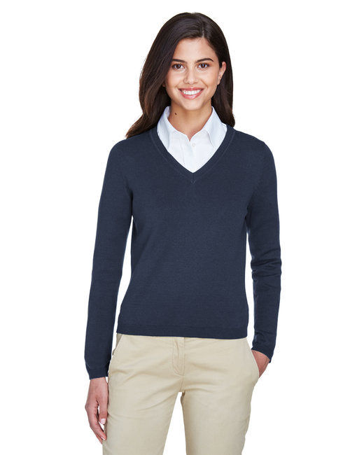 D475W Devon & Jones Ladies' V-Neck Sweater