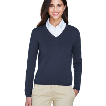 D475W Devon & Jones Ladies' V-Neck Sweater