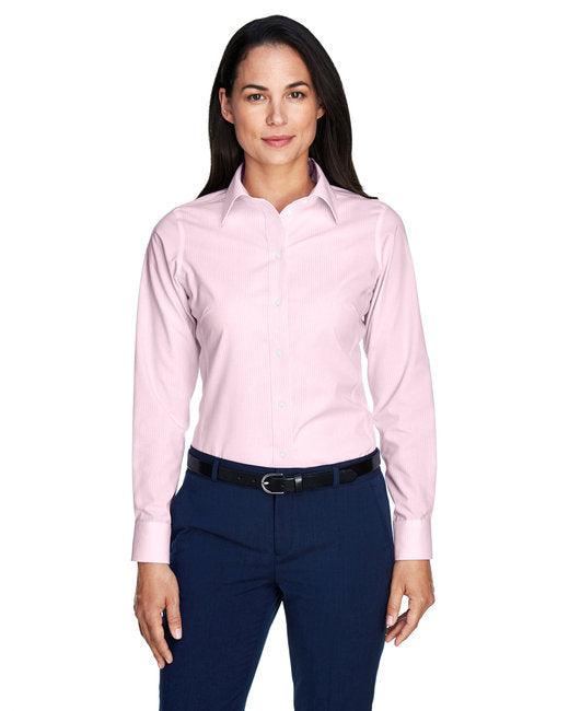 D645W Devon & Jones Ladies' Crown Collection® Banker Stripe Woven Shirt