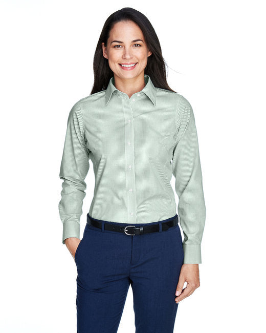 D645W Devon & Jones Ladies' Crown Collection® Banker Stripe Woven Shirt