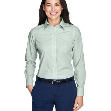 D645W Devon & Jones Ladies' Crown Collection® Banker Stripe Woven Shirt