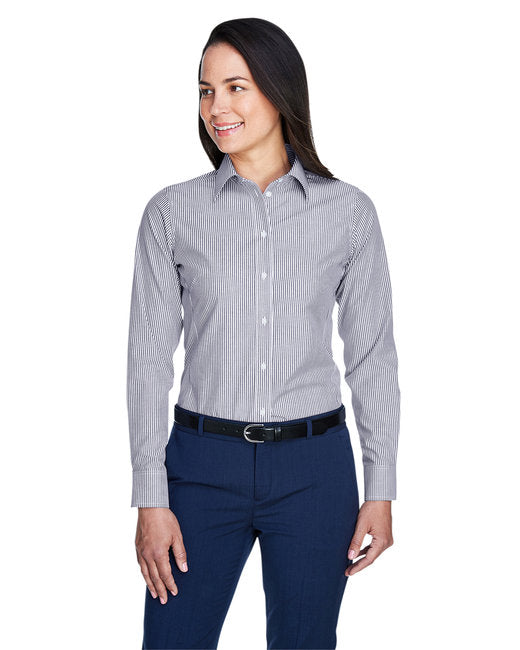 D645W Devon & Jones Ladies' Crown Collection® Banker Stripe Woven Shirt