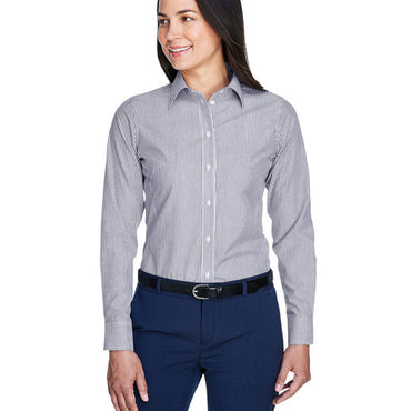 D645W Devon & Jones Ladies' Crown Collection® Banker Stripe Woven Shirt