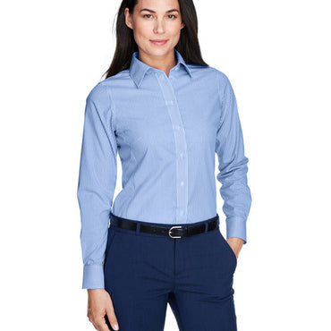 D645W Devon & Jones Ladies' Crown Collection® Banker Stripe Woven Shirt