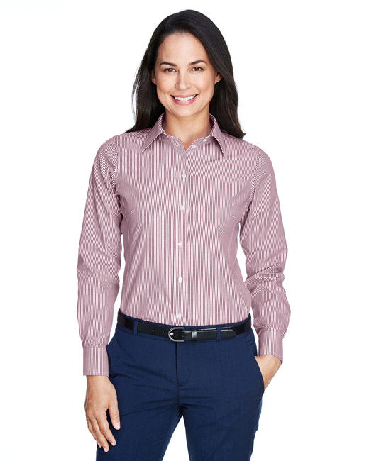 D645W Devon & Jones Ladies' Crown Collection® Banker Stripe Woven Shirt