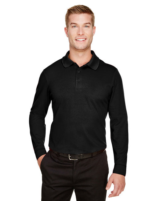 DG20L Devon & Jones CrownLux Performance® Men's Plaited Long Sleeve Polo