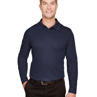 DG20L Devon & Jones CrownLux Performance® Men's Plaited Long Sleeve Polo