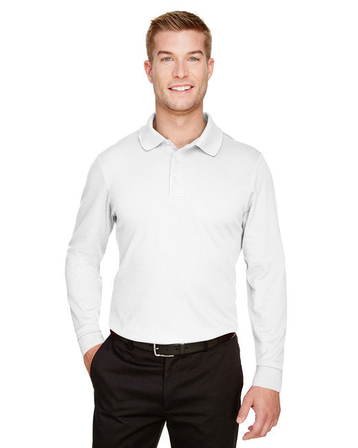 DG20L Devon & Jones CrownLux Performance® Men's Plaited Long Sleeve Polo