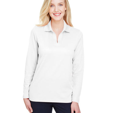 DG20LW Devon & Jones CrownLux Performance® Ladies' Plaited Long Sleeve Polo