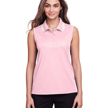 DG20SW Devon & Jones CrownLux Performance® Ladies' Plaited Tipped Sleeveless Polo