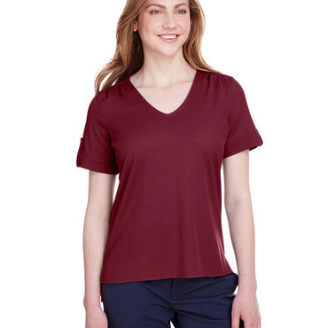 DG20WB Devon & Jones CrownLux Performance® Ladies' Plaited Rolled-Sleeve Top