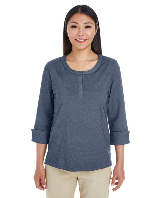 DG230W Devon & Jones Ladies' Central Cotton Blend Mélange Knit Top