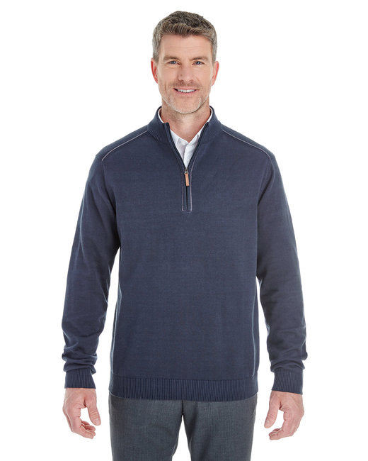 DG478 Devon & Jones Men's Manchester Fully-Fashioned Quarter-Zip Sweater