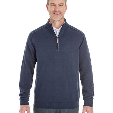 DG478 Devon & Jones Men's Manchester Fully-Fashioned Quarter-Zip Sweater