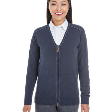 DG478W Devon & Jones Ladies' Manchester Fully-Fashioned Full-Zip Cardigan Sweater