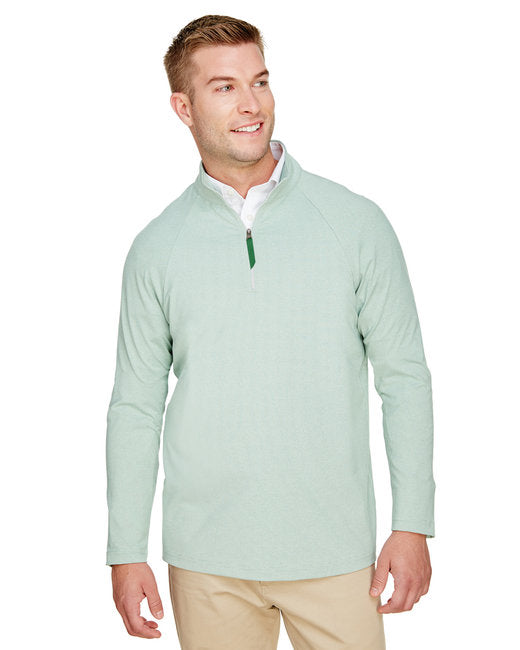 DG480 Devon & Jones CrownLux Performance® Men's Clubhouse Micro-Stripe Quarter-Zip