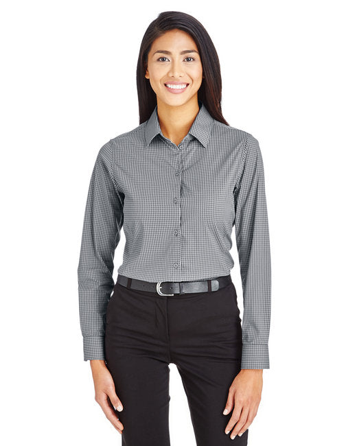 DG535W Devon & Jones CrownLux Performance® Ladies' Tonal Mini Check Woven Shirt