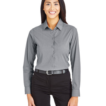 DG535W Devon & Jones CrownLux Performance® Ladies' Tonal Mini Check Woven Shirt