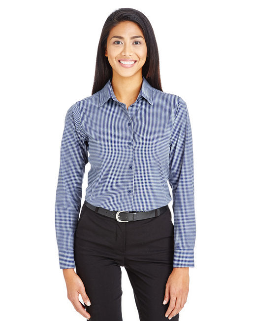 DG535W Devon & Jones CrownLux Performance® Ladies' Tonal Mini Check Woven Shirt