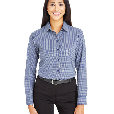 DG535W Devon & Jones CrownLux Performance® Ladies' Tonal Mini Check Woven Shirt