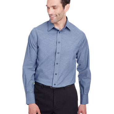 DG562 Devon & Jones Men's Crown Collection® Stretch Pinpoint Chambray Woven Shirt