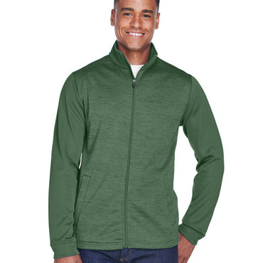 DG796 Devon & Jones Men's Newbury Colorblock Mélange Fleece Full-Zip