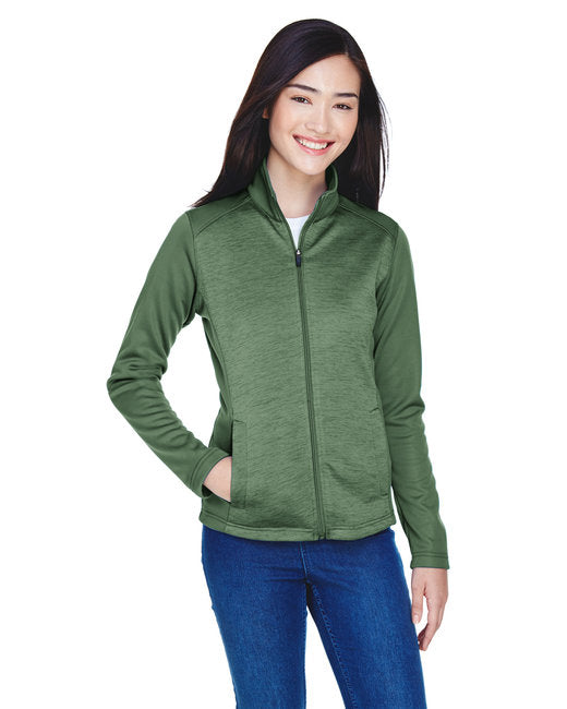 DG796W Devon & Jones Ladies' Newbury Colorblock Mélange Fleece Full-Zip