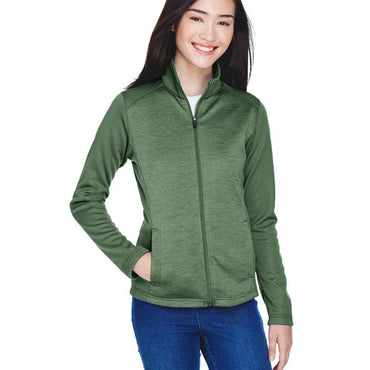 DG796W Devon & Jones Ladies' Newbury Colorblock Mélange Fleece Full-Zip