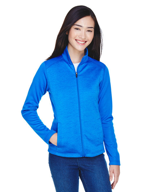 DG796W Devon & Jones Ladies' Newbury Colorblock Mélange Fleece Full-Zip