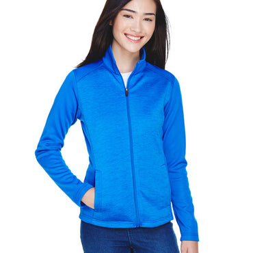 DG796W Devon & Jones Ladies' Newbury Colorblock Mélange Fleece Full-Zip