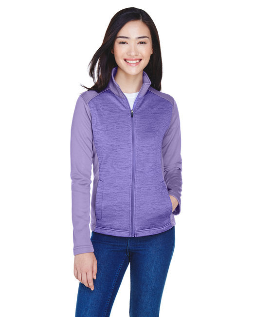 DG796W Devon & Jones Ladies' Newbury Colorblock Mélange Fleece Full-Zip