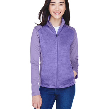 DG796W Devon & Jones Ladies' Newbury Colorblock Mélange Fleece Full-Zip