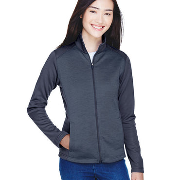 DG796W Devon & Jones Ladies' Newbury Colorblock Mélange Fleece Full-Zip