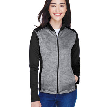 DG796W Devon & Jones Ladies' Newbury Colorblock Mélange Fleece Full-Zip