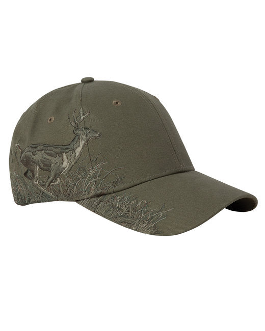 DI3301 Dri Duck Running Buck Structured Mid-Profile Hat