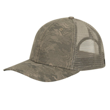 DI3458 Dri Duck Structured Mid Profile Camo Print Trucker Hat