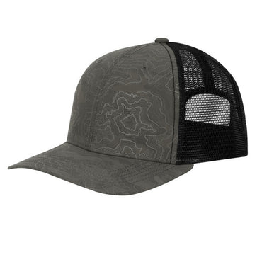 DI3458 Dri Duck Structured Mid Profile Camo Print Trucker Hat