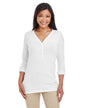 DP186W Devon & Jones Ladies' Perfect Fit™ Y-Placket Convertible Sleeve Knit Top