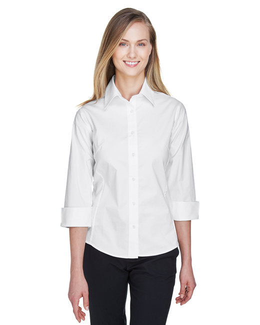 DP625W Devon & Jones Ladies' Perfect Fit™ 3/4-Sleeve Stretch Poplin Blouse